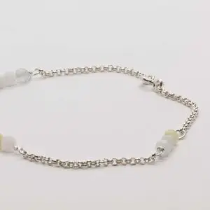 Zilveren jasseron armband met morganiet ‘DAWNLIGHT BRACE’